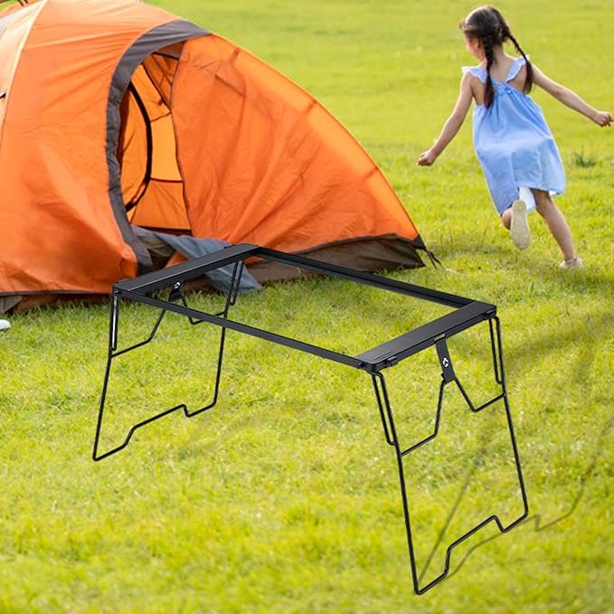Bridge Table Frame Folding Metal Desk High Strength Grill Camping Table No Countertop for Traveling Fishing Hiking Garden BBQ