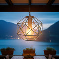 Hanging Solar Lantern7.8′′×7′′Outdoor Solar Lanterns Waterproof Pendant Light Outdoor Chandelier for Gazebo Patio Porch Garden Barn Tree Pergola Decor