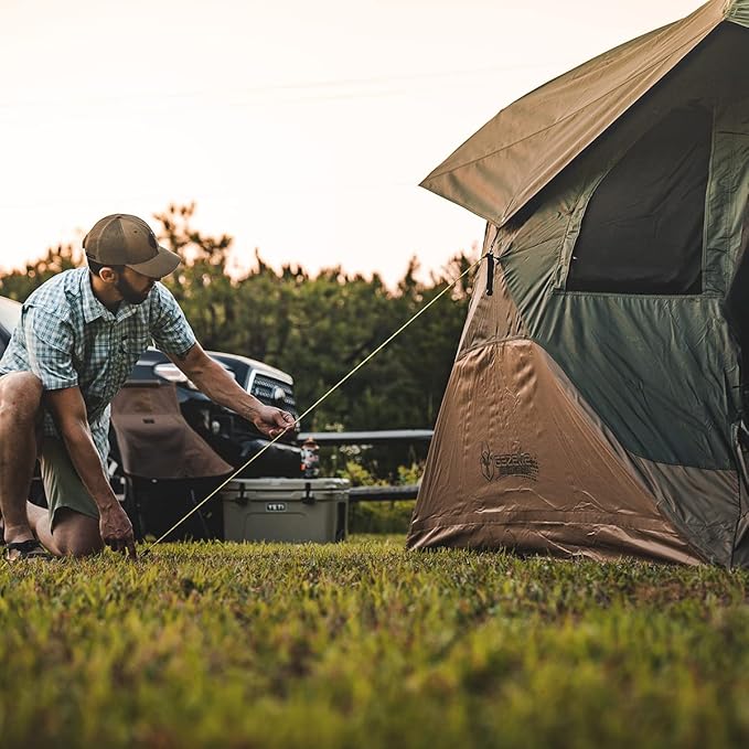 Gazelle T4 Overland Edition GT401GR Pop-Up Portable Camping Hub Tent Easy Instant Set up in 90 Seconds Alpine Green/Moss 4-Person Family Overlanding
