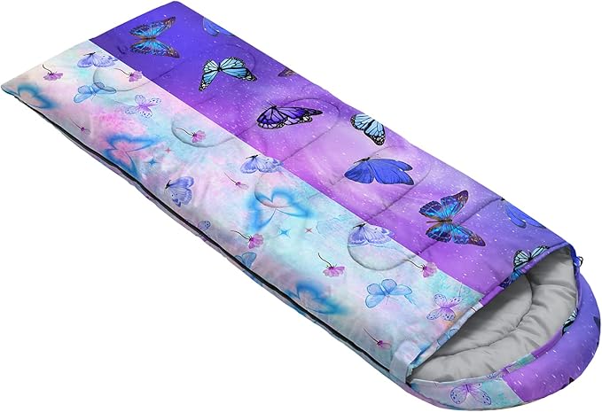 AILONEN Outer Space Astronaut Camping Sleeping BagsLightweight &amp Waterproof3 Season Warm &amp Cool WeatherCartoon Sleeping Bags for KidsBoys Girls TravellingOutdoors