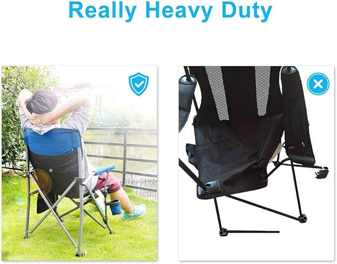 Camping Chair for AdultsPortable Folding Lawn Chair for OutsideHeavy Duty Camping Chair Support up to 330lbsCollapsible Outdoor Chair with Cup Holder(Grey)