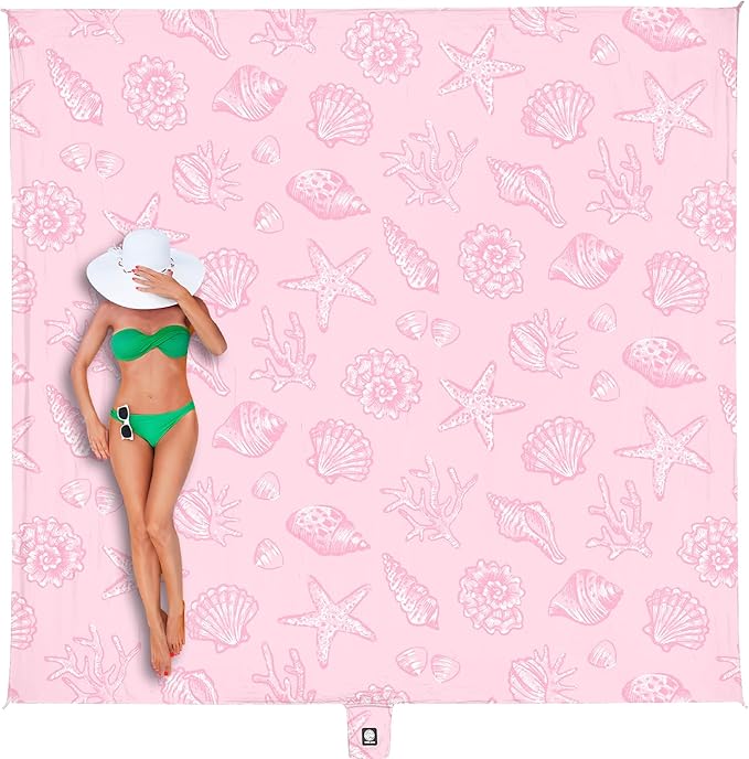 WEKAPO Beach Blanket Waterproof Sandproof Oversized Extra Large Beach Mat Sand Free Lightweight &amp Compact Sand Free Mat with 6 Stakes &amp 4 Corner Pockets