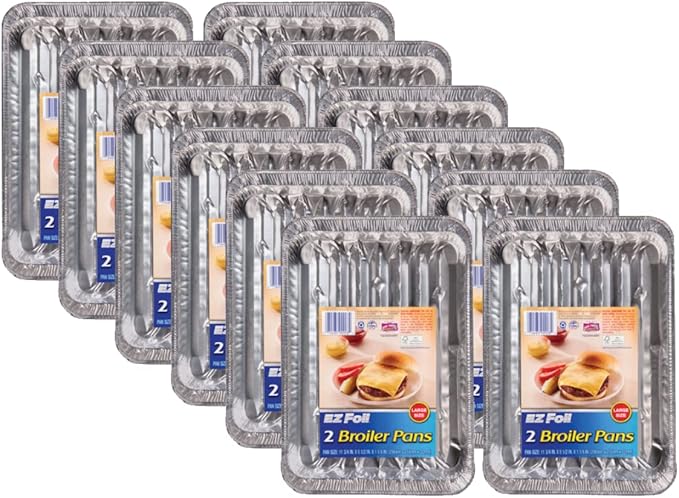 Hefty EZ Foil 8-1/2 in. W X 11-3/4 in. L Super Broiler Pan Silver 2 pk (Pack of 12)