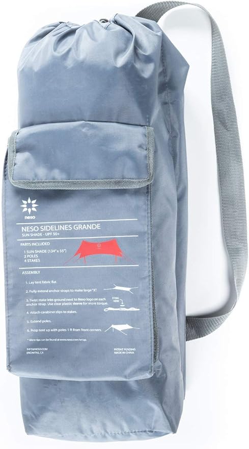Neso Sidelines Grande Sports Tent - Lightweight and Portable Sun Shelter and Shade Tent for Outdoor Activities - Patented Reinforced Corners - UPF 50+ Sun Protection - 7ft Tall 11 x 4.5 ft