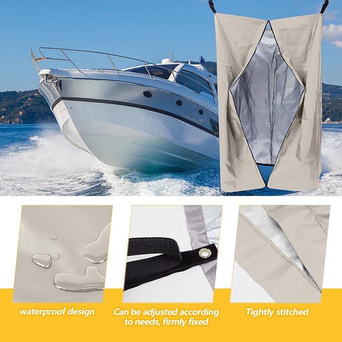 Woanger Boats Privacy Curtain Changing Room with Bag Portable Privacy Tent Easy Up Pontoon Enclosure Partition for Pontoons Boat Hanging Tent 27 W x 30 D x 72 H(Beige)