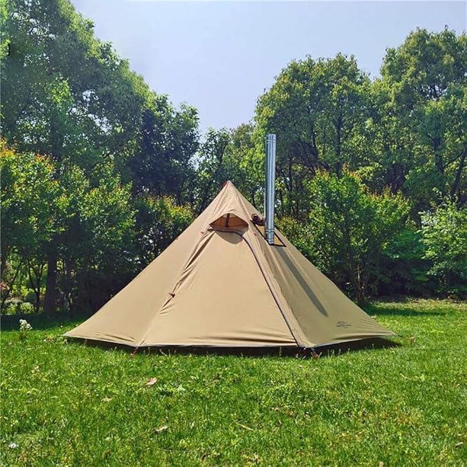 Tipi Hot Tent with Fire Retardant Stove Jack for Flue Pipes 2~3 Person Lightweight Teepee Tents for Family Team Outdoor Backpacking Camping Hiking