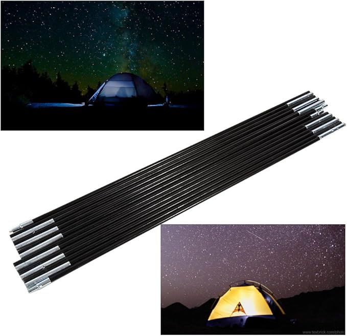 Set of 2 Fibreglass Tent Pole Universal Adjustable Tent/Awning Poles 135.43 inch/344 cm