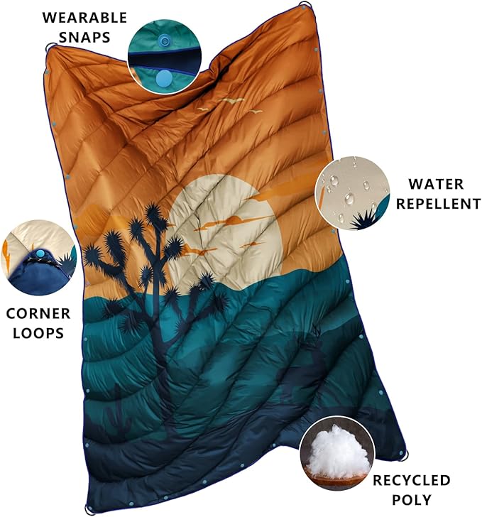 Camping BlanketPuffy Blanket Lightweight Packable Camping Blanket Outdoor Blanket for CampingTraveling Stadium Hiking Picnics