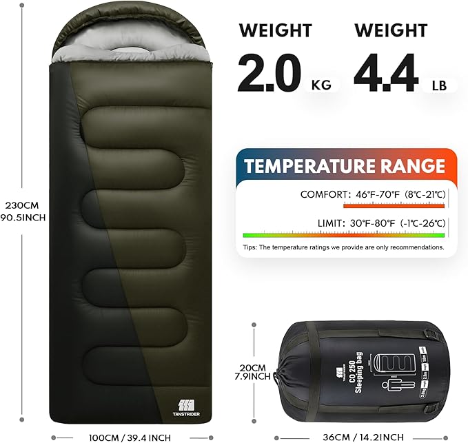 XXL Sleeping Bags for Adults Warm WeatherCamping Sleeping Bag for Kids with Compression Sack4 Season Camping Essentials Gear for HikingTravelingOutdoorBackpackingClimbing
