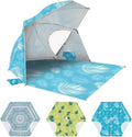 OutdoorMaster Pop Up Beach Umbrella Portable Beach Tent Shelter Beach Shade Sun Canopy with UPF 50+ UV Protection Extendable Floor with Carrying Bag