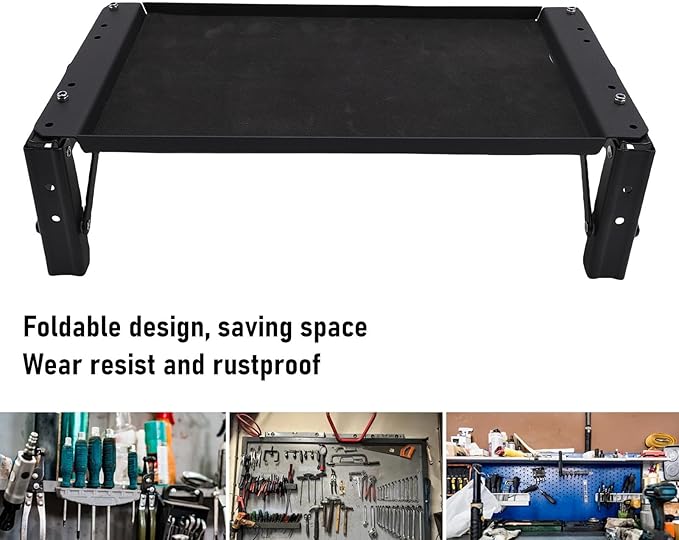 Fockety Magnetic Tool Tray Aluminum Alloy Portable Folding Side Table Foldable Camp Table Indoor Outdoor Lightweight Workbench for Outdoor Cooking Picnic