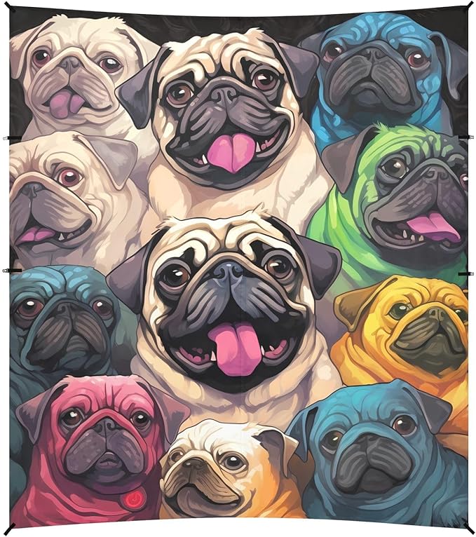 Cute Pug DogCamping Sun Shelters 9.2 x 10.5 FT Beach Canopy Tent Sun Shade with Carrying Bag for Camping Trips Fishing Backyard Fun or Picnics 21340542