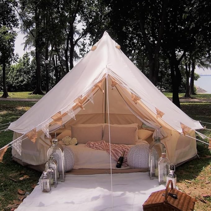 Latourreg Luxury 3M/4M/5M/6M Oxford Bell Tent with Zipped Detachable Groundsheet | Luxury Zipped Detachable Groundsheet
