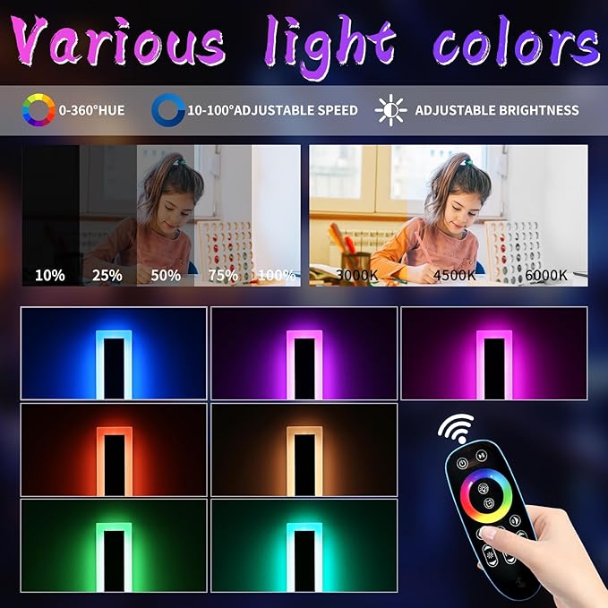 Widened 2 Pack Long RGB LED Wall Lights 39.3inch Modern Dimmable Outdoor Sconces 10 Colors Remote Control IP65 Waterproof Garage Wall Mount Lighting Fixtures for Entryway Yard Patio