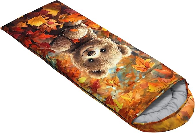 AILONEN Cartoon Camping Sleeping Bag for Boys Girls AdultsLightweight &amp Waterproof3 Season Warm &amp Cold WeatherPortablePrinted Sleeping BagTravelingCampingHiking