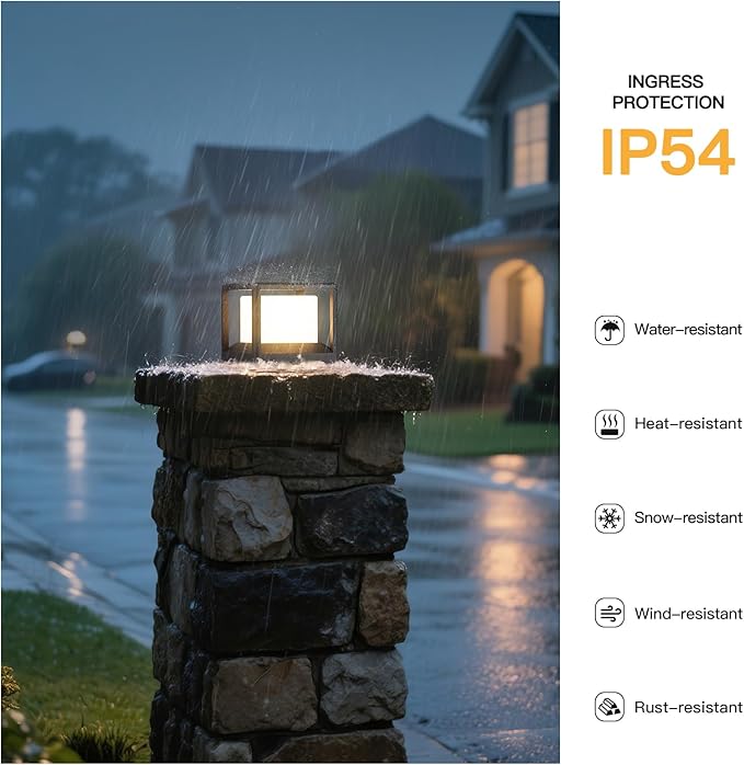 7.1 Outdoor Post Lights Pillar Lights Hard Wired AC100-240V Modern Column Light Waterproof Fence Deck Cap Lamp Fixture 3000K Landscape Lighting for Outside Patio Garden Gate Posts