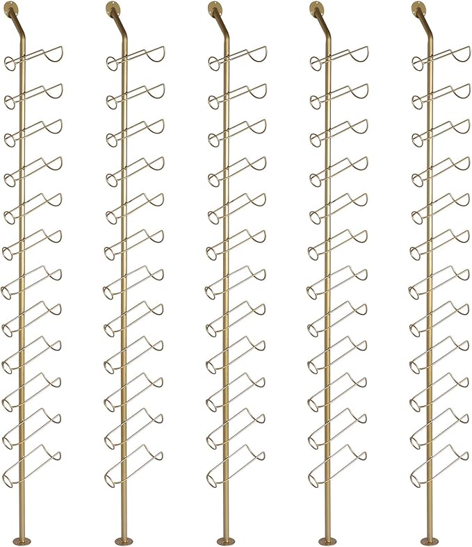 5 Pack 12 Bottle Wall Rack DIY Detachable Bottle Holder for Kitchen Pantry Dining Room Bar Commercial Restaurants