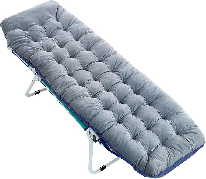 Slsy Folding Camping Cot for Adults with Pad Padded Portable Sleeping Cots Camp Bed with Carry Bag for Outdoor Travel Beach Hiking