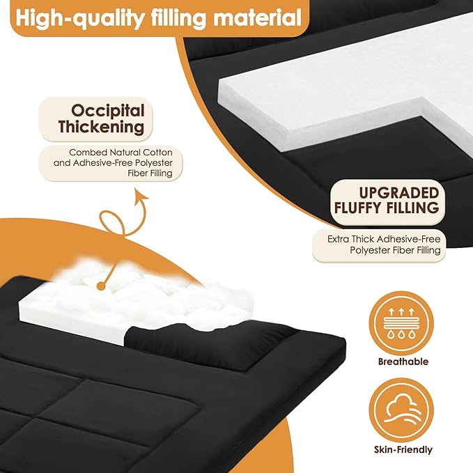 Floor Mattress 80 x 36 Inches XXL Portable Foam Sleeping Pad Comfortable Non-Slip Foldable Camping Mattress Lightweight Easy to Storage for Home Outdoor Tent Guest Bed Living Room