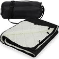 REDCAMP 59x79 Large Warm Camping Blanket Waterproof Windproof with Fleece Lining Outdoor Blanket for Cold Weather Stadium Picnic Travel Machine Washable Black &amp White