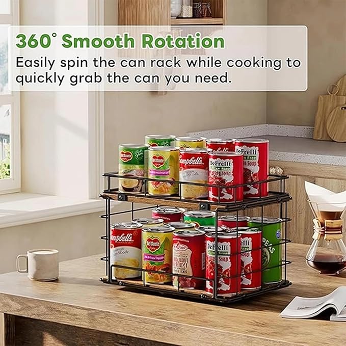 Strong 2 Step Turning Shelf with Open Design for Quick of Stored Goods Food Storage Room Organizing Rack