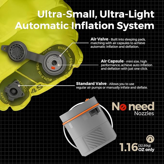 FLEXTAILGEAR Portable Sleeping Pad with Electric Air Pump 9.4 R-Value Self Inflating Sleeping Pad Ultralight Air Mattress for Camping Backpacking Hiking Travel