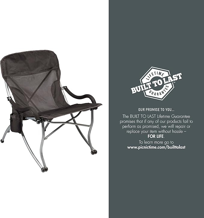PICNIC TIME NFL Unisex-Adult NFL PT-XL Heavy Duty Camping Chair XL Beach Chair 400 lb Capacity Camp Chair