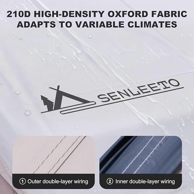 SENLEETO 10' x 8' Camping Tent Tarp Fits for 6/8 People 4 Season UV ProtectionPU 3000mm Waterproof Multifunctional Ultralight Shelter Awning Sunshade Portable for Traveling Hiking Outdoors