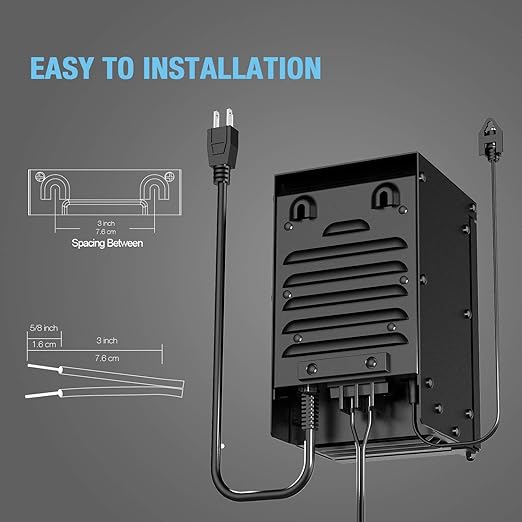 GOODSMANN Low Voltage Transformer 300 Watt with Timer Photo Eye Sensor and Weather Shield for Outdoor Lighting Metal Transformer 120V AC to 12V AC 9920-0300-01