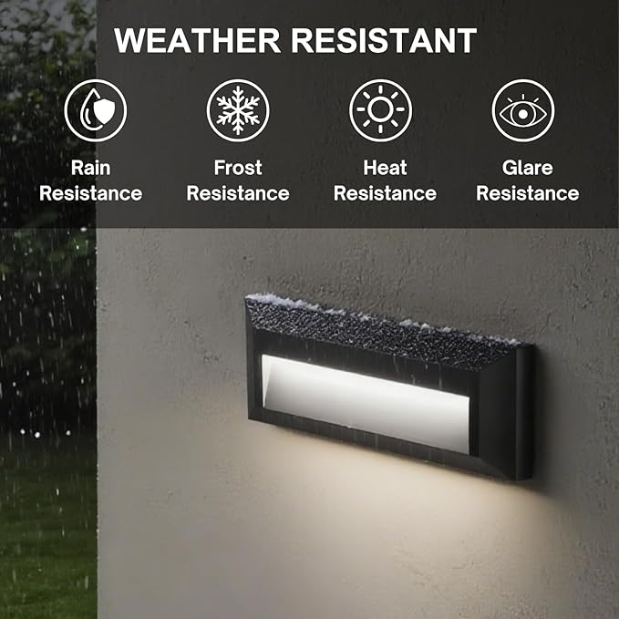 ZONK LED Step Lights 110-240V OutdoorIndoor Stair Lights Waterproof IP65 2W 4000K Lighting for Stairs Hallway Pathway Porch (Non-Dimmable Easy Install) 3Pack
