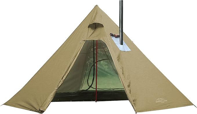 4 Persons 5lb Lightweight Tipi Hot Tents with Stove Jack 7'3 Standing Room Teepee Tent for Hunting Family Team Backpacking Camping Hiking