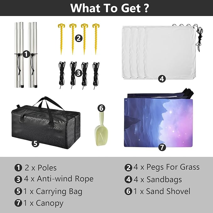 Universe Galaxy Nebula SpaceCamping Sun Shelters 9.2 x 10.5 FT Beach Canopy Tent Sun Shade with Carrying Bag for Camping Trips Fishing Backyard Fun or Picnics 21341006