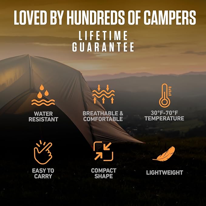 VENTURE 4TH Backpacking Sleeping Bag – XXL Double and Single Sizes - Lightweight Warm &amp Cold Weather Sleeping Bags for Adults Kids &amp Couples – Ideal for Hiking Camping &amp Outdoor Adventu