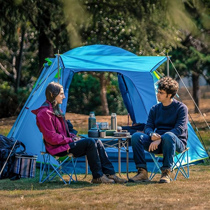 KAZOO 2／4 Person Camping Tent Outdoor Waterproof Family Large Tents 2/4 People Easy Setup Tent with Porch Double Layer | Outdoor Waterproof Family Large Tents Easy Setup