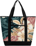 Insulated Shopping BagLarge Reusable Cooler Bags Elegant Hawaiian Pattern Printed Foldable Shopping BagTravel Waterproof Shoulder Bag