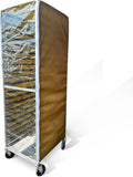 Bakery Food Pan Sheet Rack Cover – Heavy Duty PVC Vinyl Zippered Bun Pan Rack Cover – Long-lasting Use Durable Cover with 2 Zippers – Made in USA (Beige 23W x 28L x 63H)