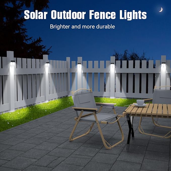 Solar Fence Lights Outdoor10 Colors &amp RGB Changing Solar Lights for FenceIp65 Waterproof Outdoor Lights for Pool Deck PatioPorchStairsHoliday（16P）