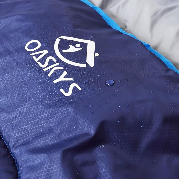 oaskys Camping Sleeping Bag - 3 Season Warm &amp Cool Weather - Summer Spring Fall Lightweight Waterproof for Adults Kids - Camping Gear Equipment Traveling and Outdoors