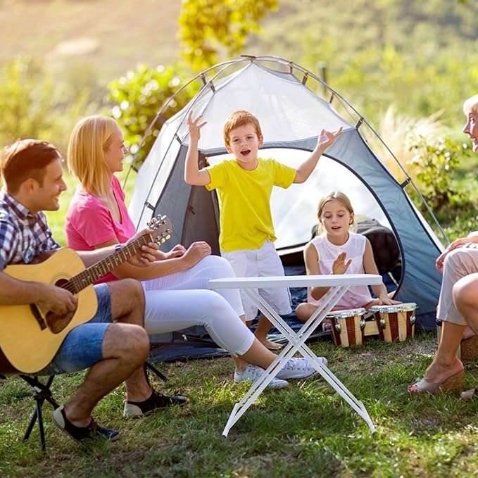 Ciieeo Portable Folding Dining Table Outdoor Plastic Portable Desk for Camping Picnic Backyard Use