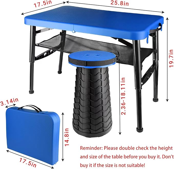 Small Folding Table Adjustable Height Camping &amp Picnic Table 4 Foot Lightweight