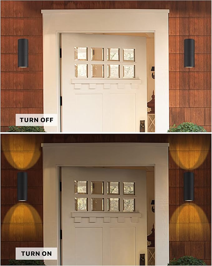 Ken &amp Ricky Outdoor Wall Sconce Lights Black Exterior Lighting Fixtures Outside Porch Lights Outdoor Wall Light Fixtures for House Garage Front Door Patio -2 Pack