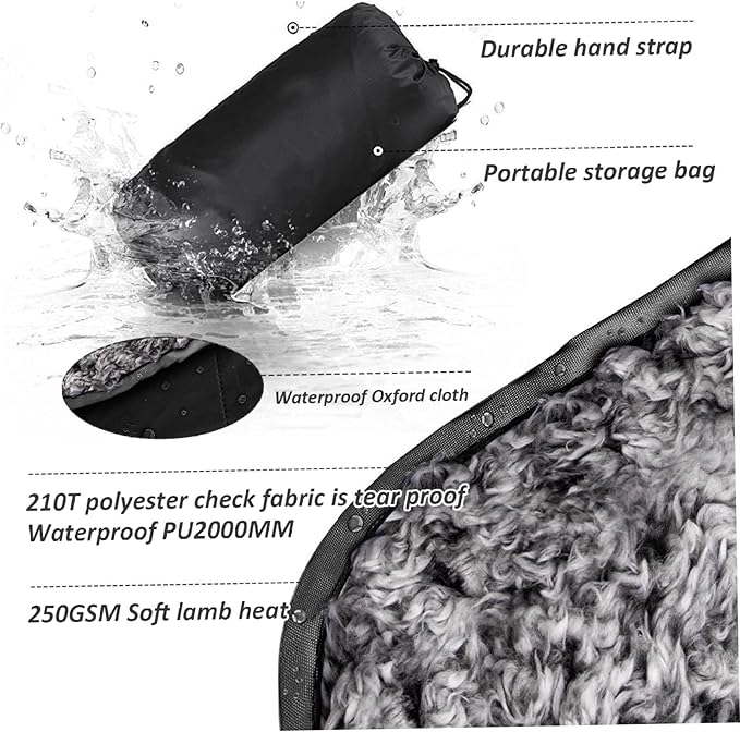 Camping Blanket 55x79 Waterproof Stadium Blanket with Storage Bag Washable Windproof Warm Foldable Down Camping for Sporting Events Picnic Travel.