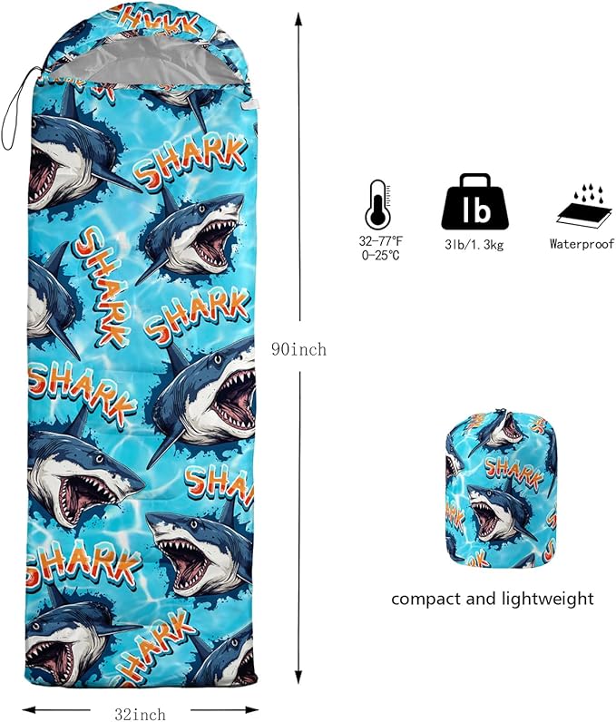 HOSIMA Dear Hunting Pattern Cold Weather Sleeping Bags for Kids AdultsBlack Light Weight Waterproof Sleeping Bags for Outdoors Hiking.