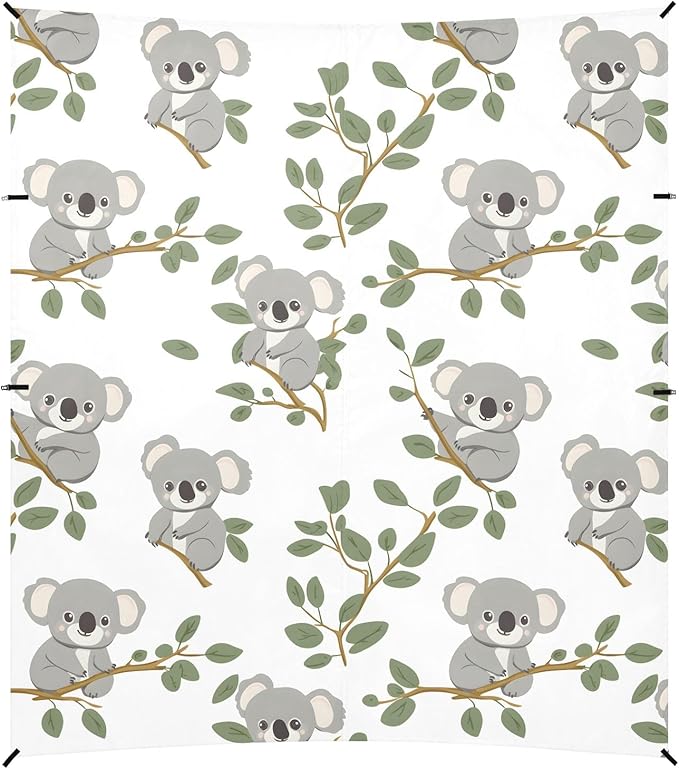Camping Sun Shelters Lovely Koala in Branches Pattern Beach Canopy 126 * 110.2in