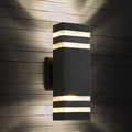 tewei 1 Pack LED Square Up and Down Lights Outdoor Wall Mount Light14W IP65 3000K 1100LM Warm White Modern Fixtures Aluminum Waterproof Exterior Lamps for Front Porch Patio Garage (Jet Black)
