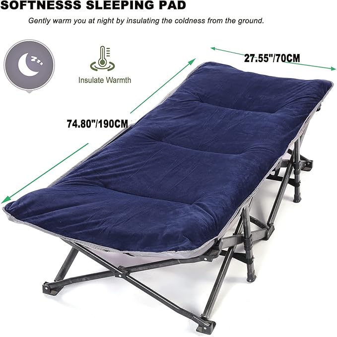 Gehannah Thick Camping Sleeping Pad Soft Comfortable Microfiber Camping Cot Pads for Adults Lightweight Foldable Sleeping mats for Traveling Hiking Backpacking Traveling