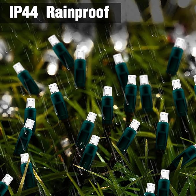 6Ftx4Ft LED Christmas Net Lights Green WireConnectable UL Certified Waterptoof Net Lights for Bushes Trees Shurb Garden Outdoor Christmas Decorations (White)