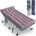 XXL Camping Cot with Mattress Oversize 32 Width Folding Cot Heavy Duty Comfortable Cots for Sleeping Guest Bed with Carry Bag Portable Easy to Set-up for Home Travel Outdoor 79 x 32 x 18