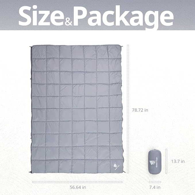 GEERTOP Lightweight Outdoor Camping Blankets for Adults Compact Travel Blanket for Hiking Backpacking All Weather Sleeping Bag Quilt for Beach Park Stadium