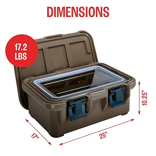 Cambro Insulated Food Pan Carrier - 6 Inch Deep Hotbox and Food Warmer for Catering &amp Transport - Top Load S-Series (Brown)